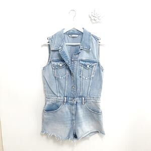 Zara Denim Jumpsuit Romper
